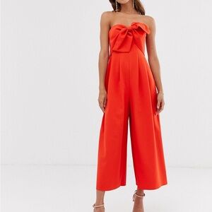 ASOS Bright Red Bow Jumpsuit